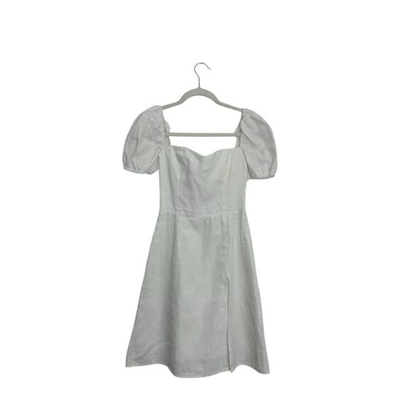 Reformation Denver Linen Dress White Linen Bow - Picture 6 of 9